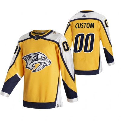 Nashville Predators Custom Yellow Men's Adidas 202021 Reverse Retro Alternate NHL Jersey